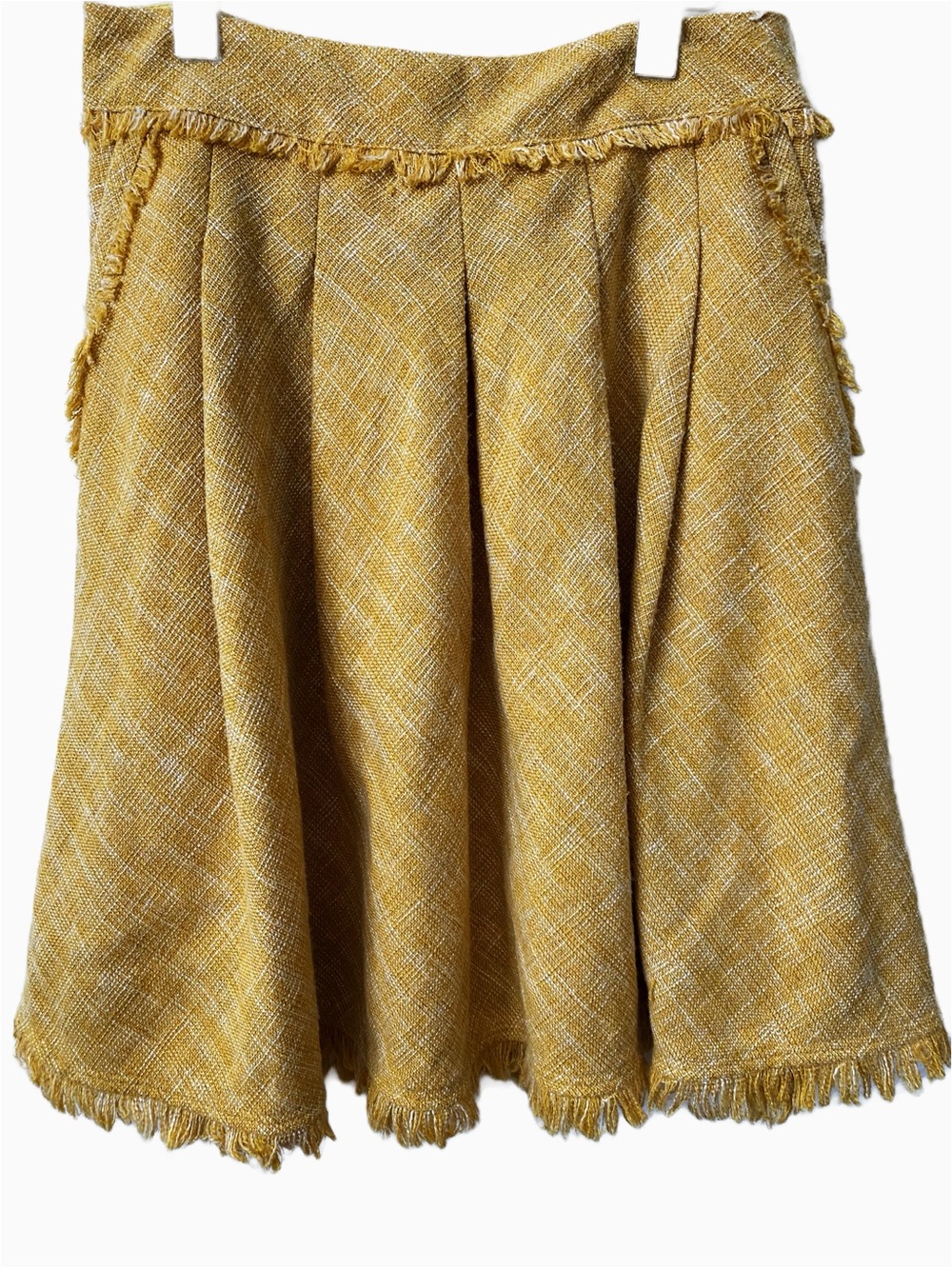 Maeve Tweed Pleated A-Line Fringe Detail knee length Skirt Bohemian